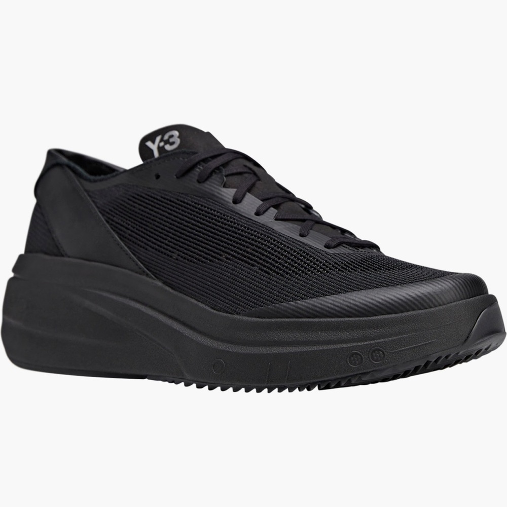 Y-3 Black Mesh Low-Top Platform Sneaker